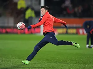 15/16 Hull City V Arsenal FA Cup Prints: Mesut Ozil's Focus: Arsenal's Preparation for FA Cup Replay vs. Hull City