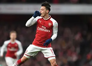 Arsenal V Newcastle United 2017-18 Prints: Mesut Ozil's Game-Winning Goal: Arsenal's Triumph Over Newcastle United