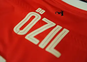 Arsenal V Paris Saint-Germain 2016-17 Prints: Mesut Ozil's Pre-Match Focus: Arsenal Changing Room Moment before Arsenal vs Paris Saint-Germain
