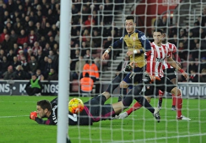 Southampton V Arsenal 2015-16 Prints: Mesut Ozil's Savored Shot: Southampton vs Arsenal