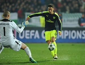 PFC Ludogorets Razgrad V Arsenal 2016-17 Prints: Mesut Ozil's Thrilling Third Goal