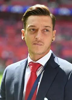 Arsenal V Chelsea - FA Community Shield 2017-18 Prints: Mesut Ozil's Unwavering Concentration before Arsenal's FA Community Shield Clash against Chelsea (2017-18)