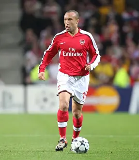 FC Porto V Arsenal 2008-9 Prints: Mickael Silvestre vs. FC Porto: Arsenal's Defensive Battle in the Champions League