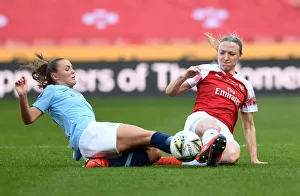 Arsenal V Manchester City - Continental Cup Final 2019 Prints: Midfield Battle: Quinn vs Walsh in Arsenal vs Manchester City FA WSL Continental Cup Final 2019