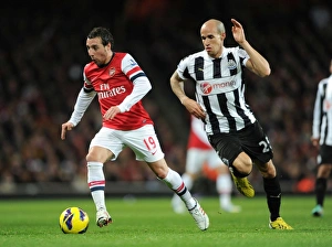 Arsenal V Newcastle United 2012-13 Prints: Midfield Showdown: Santi Cazorla vs