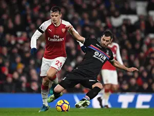 Arsenal V Crystal Palace 2017-18 Prints: Midfield Showdown: Xhaka vs. Milivojevic in the Arsenal vs