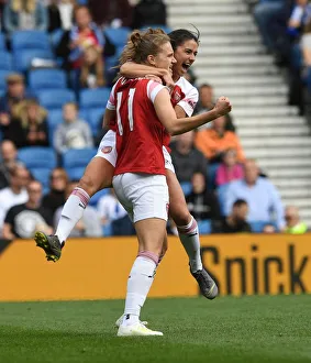 Brighton And Hove Albion Women V Arsenal Women 2018-19 Prints: Miedema and van de Donk Celebrate Goal for Arsenal against Brighton Women