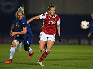 Images Dated 7th October 2020: Miedema vs. Bright: A Titanic Battle in Chelsea Women vs. Arsenal Women's Continental Cup Showdown