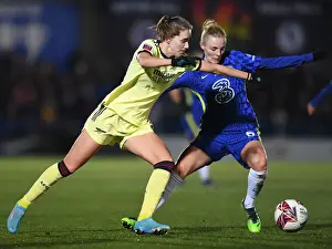Chelsea Women V Arsenal Women 2021-22 Prints: Miedema vs. Ingle: A FA WSL Rivalry - Clash of Stars: Arsenal's Vivianne Miedema vs