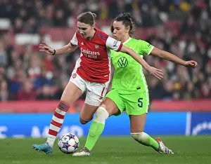 Arsenal Women V VfL Wolfsburg 2021-22 Prints: Miedema vs. Oberdorf: A Champions League Showdown - Arsenal Women vs. VfL Wolfsburg