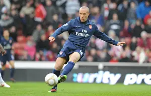 Mikael Silvestre (Arsenal). Stoke City 3: 1 Arsenal, FA Cup 4th round, The Britannia Stadium
