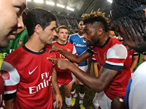 Kitchee V Arsenal 2012-13 Prints: Mikel Arteta and Alex Song: Arsenal Football Club Reunited After Kitchee FC Friendly Match in Hong Kong
