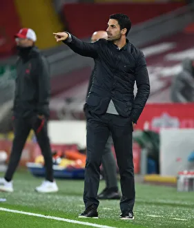 Liverpool V Arsenal 2020-21 Prints: Mikel Arteta at Anfield: Liverpool vs. Arsenal, 2020-21 Premier League