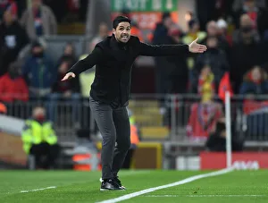 Liverpool V Arsenal 2021-22 Prints: Mikel Arteta at Anfield: Liverpool vs Arsenal, Premier League 2021-22
