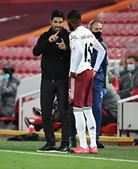 Liverpool V Arsenal - Carabao Cup 2020-21 Prints: Mikel Arteta at Anfield: A Quiet Battle in the Carabao Cup