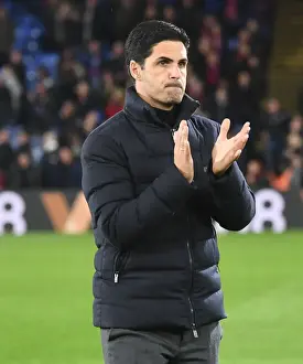 Mikel Arteta Applauding Arsenal Fans at Crystal Palace: Premier League 2021-22