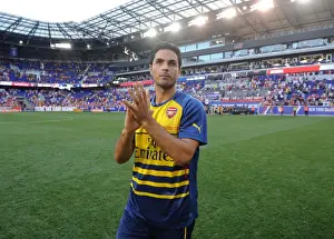 Mikel Arteta Applauds Arsenal Fans after New York Red Bulls Pre-Season Match, 2014