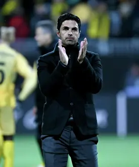 Bodø/Glimt V Arsenal 2022-23 Prints: Mikel Arteta Applauds Arsenal Fans in UEFA Europa League Match against Bodø/Glimt (2022-23)
