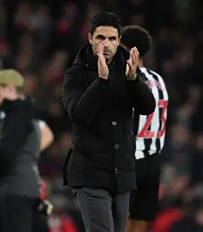 Mikel Arteta and Arsenal Fans Celebrate Victory over Newcastle United (2022-23)
