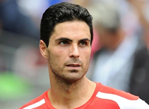 Arsenal V Manchester City - FA Community Shield 2014/15 Prints: Mikel Arteta - Arsenal's Defiant Leader: FA Community Shield 2014/15 vs Manchester City