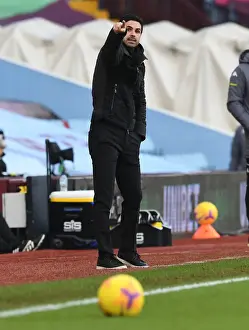 Mikel Arteta at Aston Villa: Arsenal Manager in Premier League Action