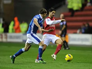 Wigan Athletic V Arsenal 2011-12 Prints: Mikel Arteta Breaks Past Ronnie Stam: Wigan Athletic vs Arsenal, Premier League 2011-12