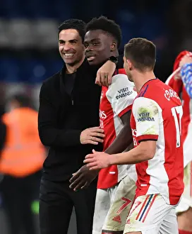 Mikel Arteta and Bukayo Saka Celebrate Arsenal's Win at Chelsea (2021-22)