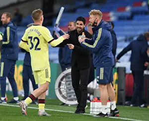 Mikel Arteta Coaches Emile Smith Rowe during Crystal Palace vs Arsenal, Premier League 2020-21
