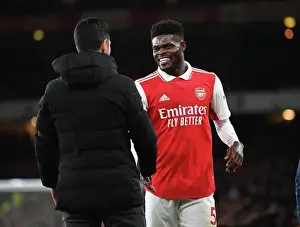 Arsenal V West Ham United 2022-23 Prints: Mikel Arteta Consoles Emotional Thomas Partey After Substitution (Arsenal vs West Ham)