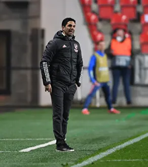 Mikel Arteta at Empty Eden Arena: Arsenal's UEFA Europa League Quarterfinal vs Slavia Praha, Prague, Czech Republic, April 2021