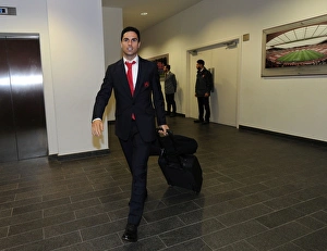 Arsenal V Bayern Munich 2015/16 Prints: Mikel Arteta at Emirates Stadium: Arsenal FC vs