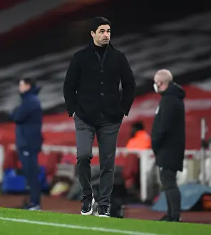 Mikel Arteta at Emirates Stadium: Arsenal vs Crystal Palace, Premier League 2021 (Behind Closed Doors)