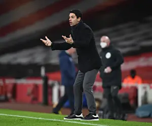 Mikel Arteta at Emirates Stadium: Arsenal vs Crystal Palace, Premier League 2021 (Behind Closed Doors)