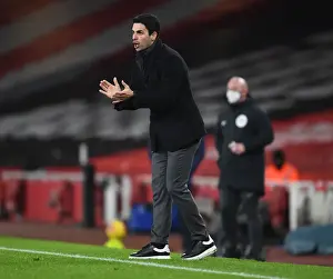 Mikel Arteta at Emirates Stadium: Arsenal vs Crystal Palace, Premier League 2021 (Behind Closed Doors)