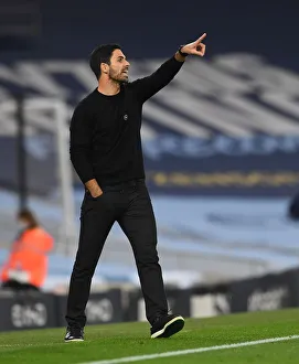 Manchester City V Arsenal 2020-21 Prints: Mikel Arteta at Etihad: Arsenal vs Manchester City, Premier League 2020-21