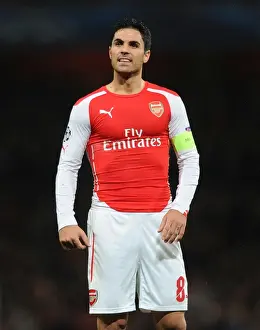 Mikel Arteta Focused: Arsenal FC vs RSC Anderlecht, UEFA Champions League, 2014