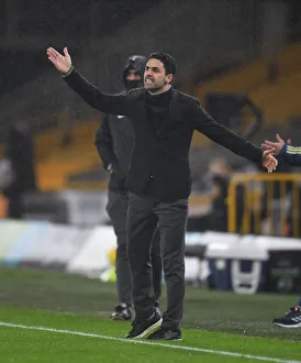 Wolverhampton Wanderers V Arsenal 2020-21 Prints: Mikel Arteta Focused: Arsenal vs. Wolverhampton Wanderers, Premier League 2020-21