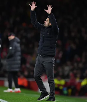 Arsenal V Liverpool 2021-22 Prints: Mikel Arteta Focused: Arsenal vs Liverpool, Premier League 2021-22