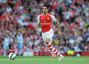 Arsenal V Crystal Palace 2014/15 Prints: Mikel Arteta: Focused Leadership in Arsenal's Premier League Debut vs