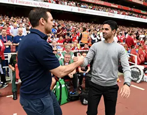 Arsenal V Everton 2021-22 Prints: Mikel Arteta and Frank Lampard's Post-Match Handshake: Arsenal vs