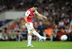 Arsenal V Olympiacos 2011-12 Prints: Mikel Arteta Guides Arsenal to 2-1 UEFA Champions League Victory over Olympiacos