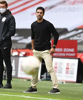 Images Dated 28th June 2020: Mikel Arteta Guides Arsenal in FA Cup Clash vs. Sheffield United