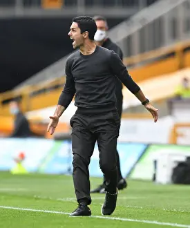 Wolverhampton Wanderers V Arsenal 2019-20 Prints: Mikel Arteta Guides Arsenal Against Wolverhampton Wanderers in Premier League 2019-2020