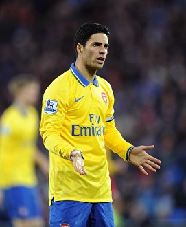 Cardiff City V Arsenal 2013-14 Prints: Mikel Arteta Leads Arsenal in Cardiff (2013-14)