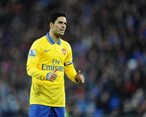Cardiff City V Arsenal 2013-14 Prints: Mikel Arteta Leads Arsenal Against Cardiff City (2013-14)