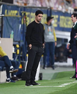Images Dated 29th April 2021: Mikel Arteta Leads Arsenal in Europa League Semi-Final Clash against Villarreal