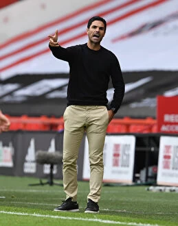 Images Dated 28th June 2020: Mikel Arteta Leads Arsenal in FA Cup Battle against Sheffield United