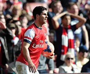 Arsenal V Everton - FA Cup 2014 Prints: Mikel Arteta Leads Arsenal in FA Cup Quarter-Final Clash Against Everton