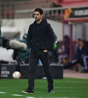 Images Dated 12th March 2021: Mikel Arteta Leads Arsenal in Empty Karaiskakis Stadium against Olympiacos - UEFA Europa League