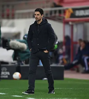 Olympiacos V Arsenal 2020-21 Prints: Mikel Arteta Leads Arsenal in Empty Karaiskakis Stadium against Olympiacos - UEFA Europa League Round of 16